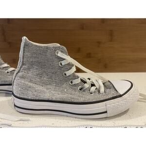 Converse All Star Gray Sparkle Hi Top Sneakers Size 5